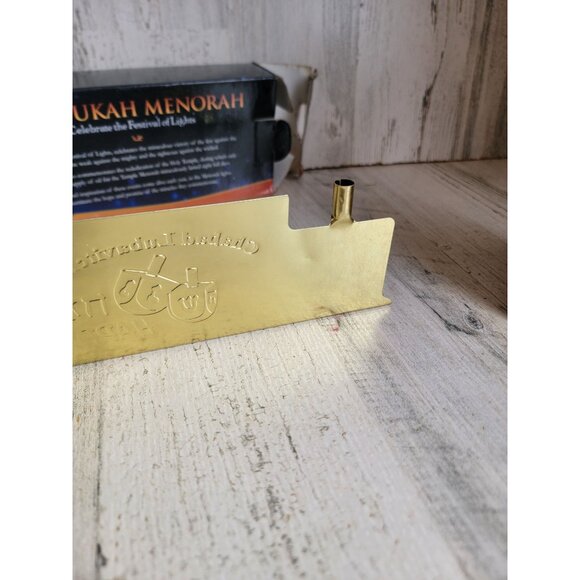 Metal menorah Hanukkah candle holder set religious golden - Picture 8 of 14